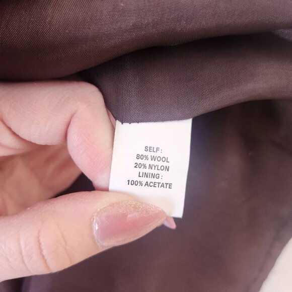 Kay Unger New York Brown Wool Laser Cut Floral Trim Fitted Sheath Pencil Dress 8 - Picture 8 of 9